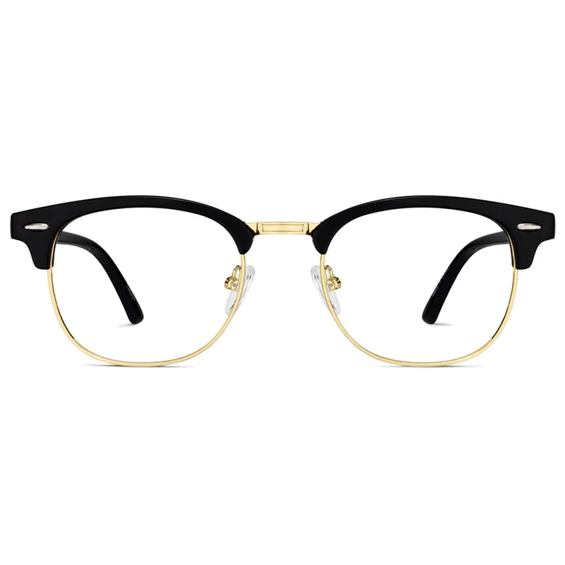 Classic Bright Black Gold Frame Half Frame Color Changing Prescription Glasses For Reading Male Female Lenses Glasses Forvision