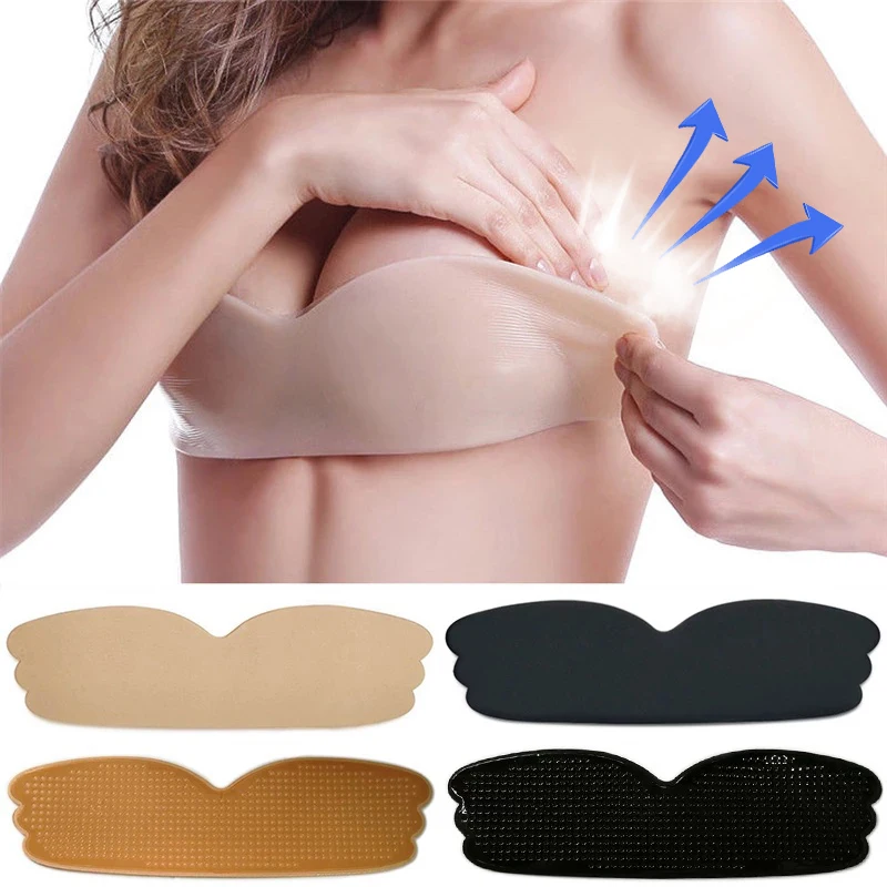 Invisible Push Up Bra Backless Strapless Bras Seamless Front Closure Bralette Underwear Women Self-Adhesive Silicone Sticky