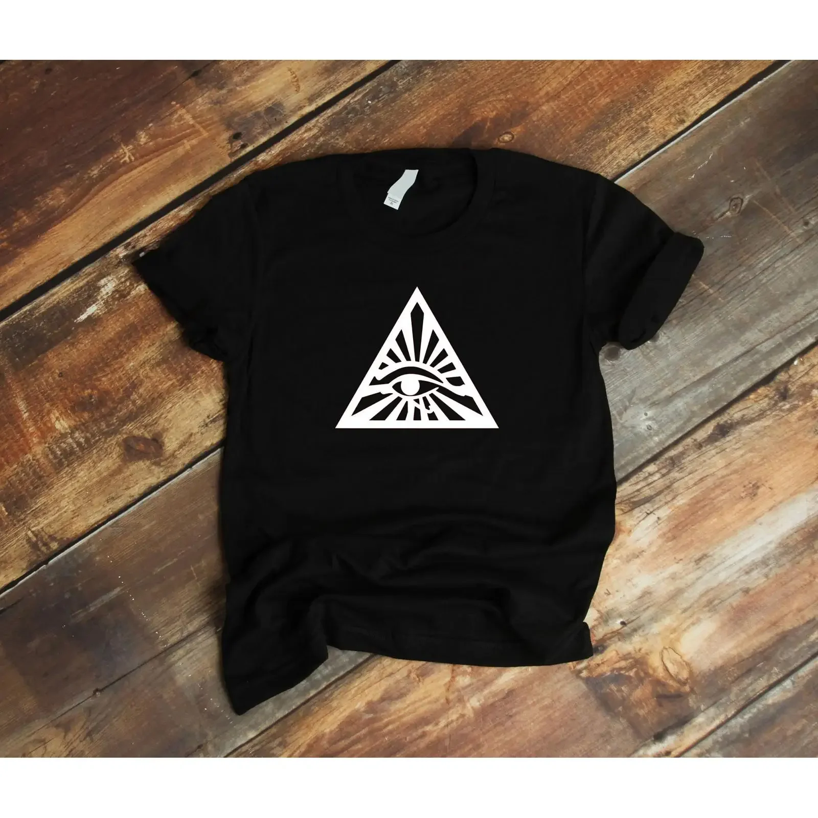 The Eye of Providence vintage Washed Comfortable Slightly Casual Top For Everyday Wear homme graphic Unisex streetwear