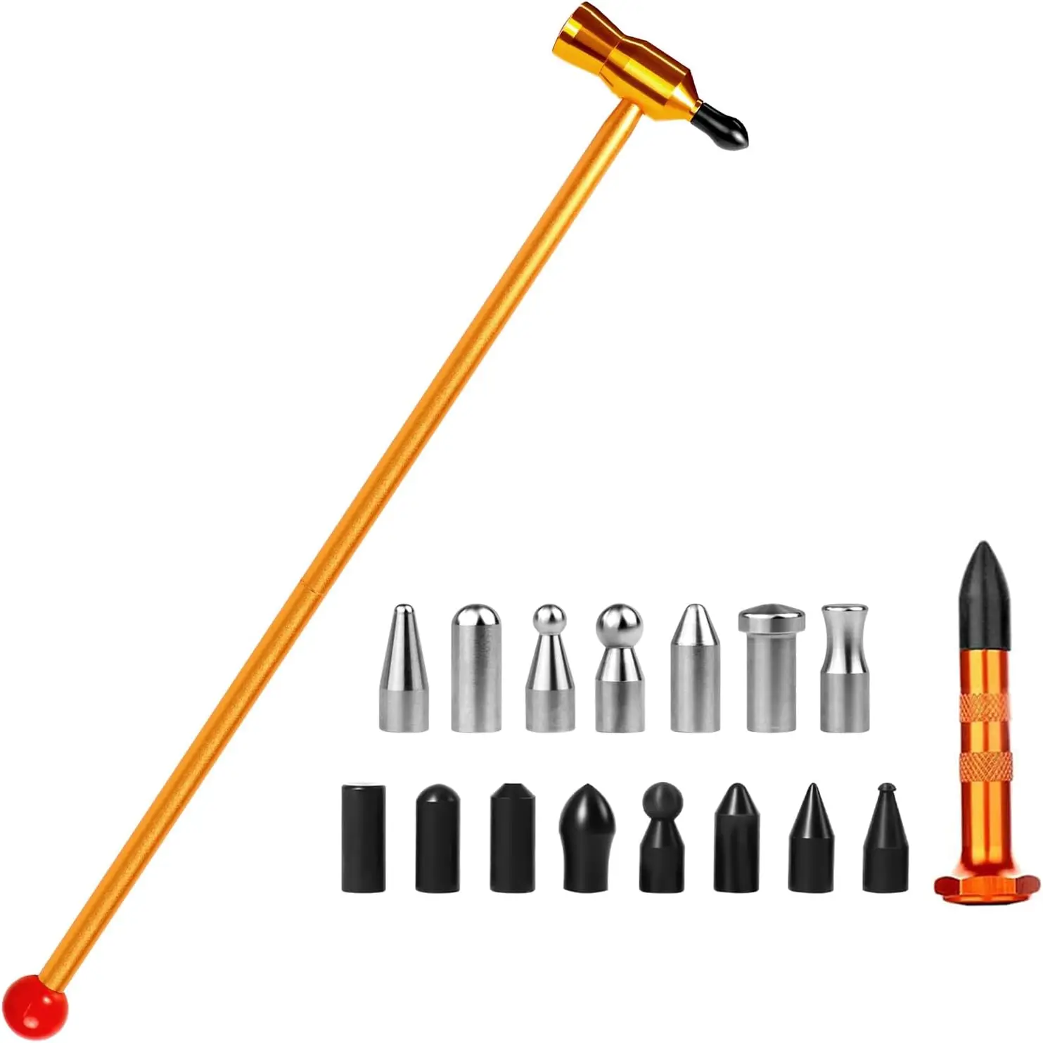 

Инструменты для ремонта вмятин, 16 шт., без покраски, съемный алюминиевый молоток для ремонта вмятин, набор для удаления вмятин в автомобиле