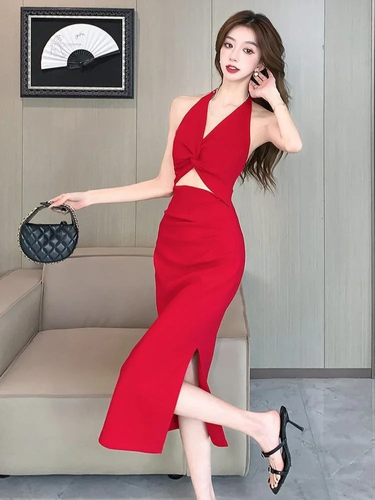 Corset Split Off Shoulder Female Dress Tight Long Sleeveless Maxi Bodycon Women's Dresses Cotton Beach Elastic on Promotion Hot