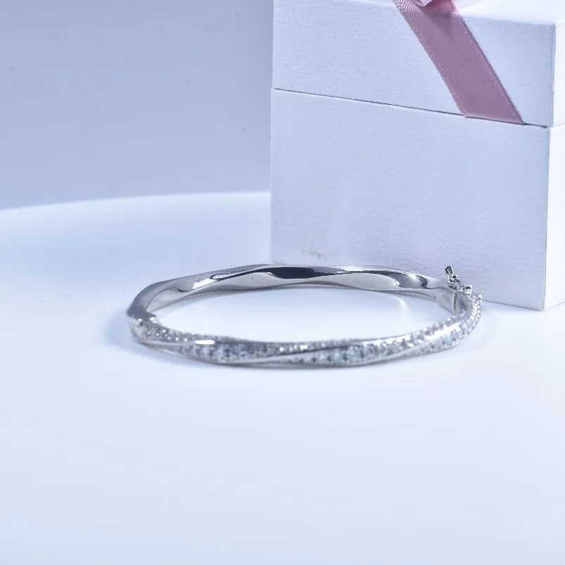 s925 Sterling zilveren armband voor dames, sprankelende manchetarmband, fijne sieraden, modeaccessoires