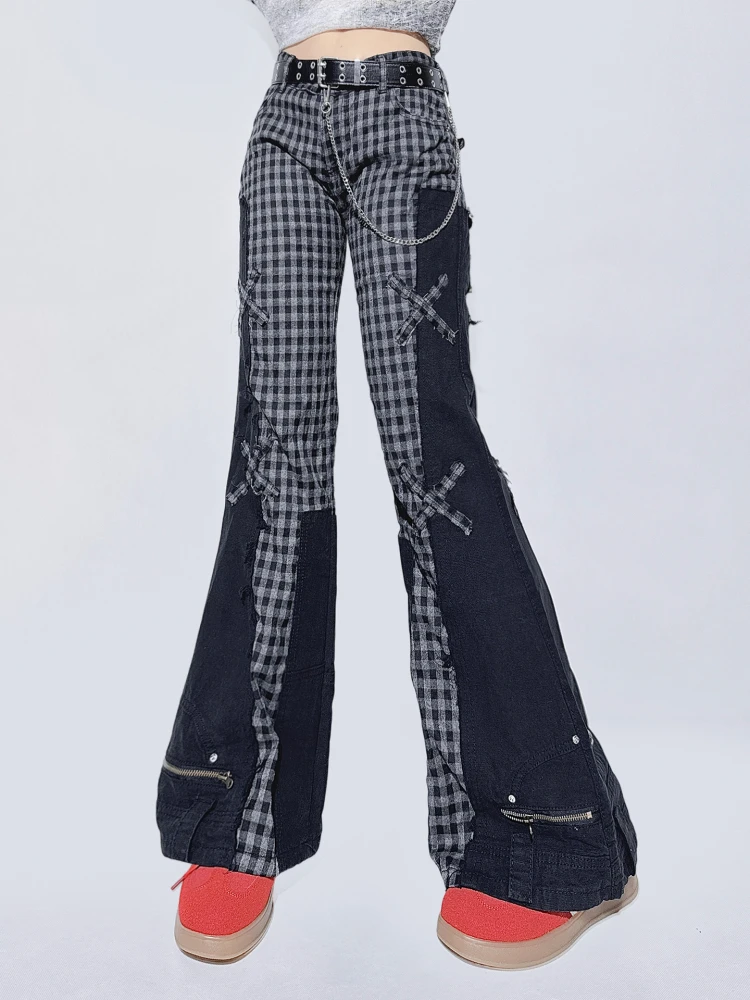 مايكرو سحب السراويل التوابل فتاة عالية الخصر سراويل جينز سليم صالح وزرة مائل الكتف بلوزة طويلة الأكمام رقيقة تي شيرت