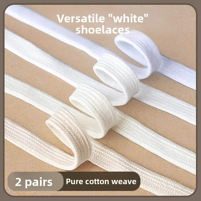 Pure Cotton White Flat Versatile Unisex Canvas Shoes Laces  Head Flat Shoes Socks Nylon Material for Men And Women