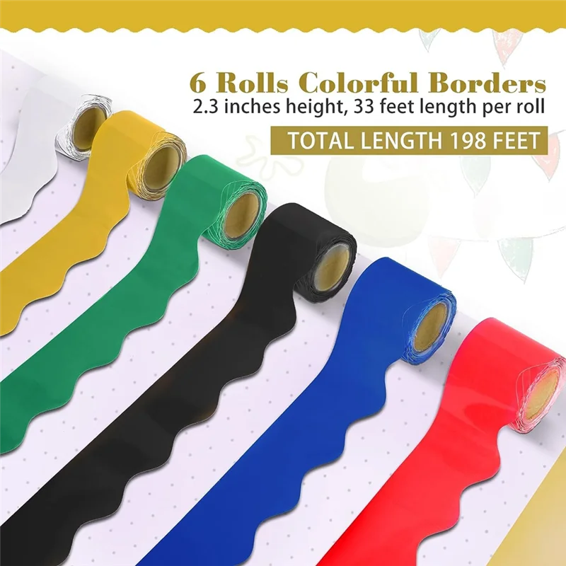 Scalloped Bulletin Board Borders,Classroom Borders for Bulletin Board & Classroom DéCor, 36 Ft Per Bulletin Board Trim