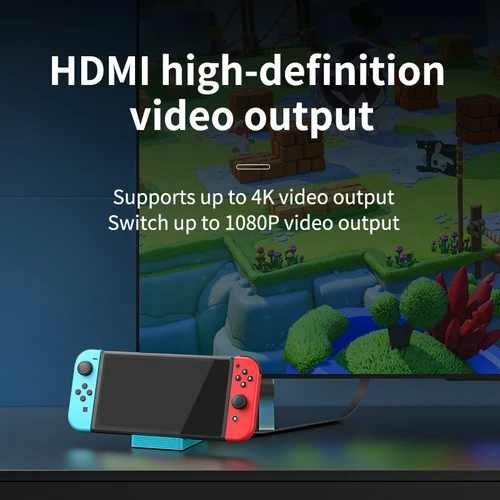 Imagen 2 del producto Estación de acoplamiento de TV para Nintendo Switch Reemplazo de estación de acoplamiento de TV portátil para Nintendo Switch oficial con puerto HDMI USB 3.0