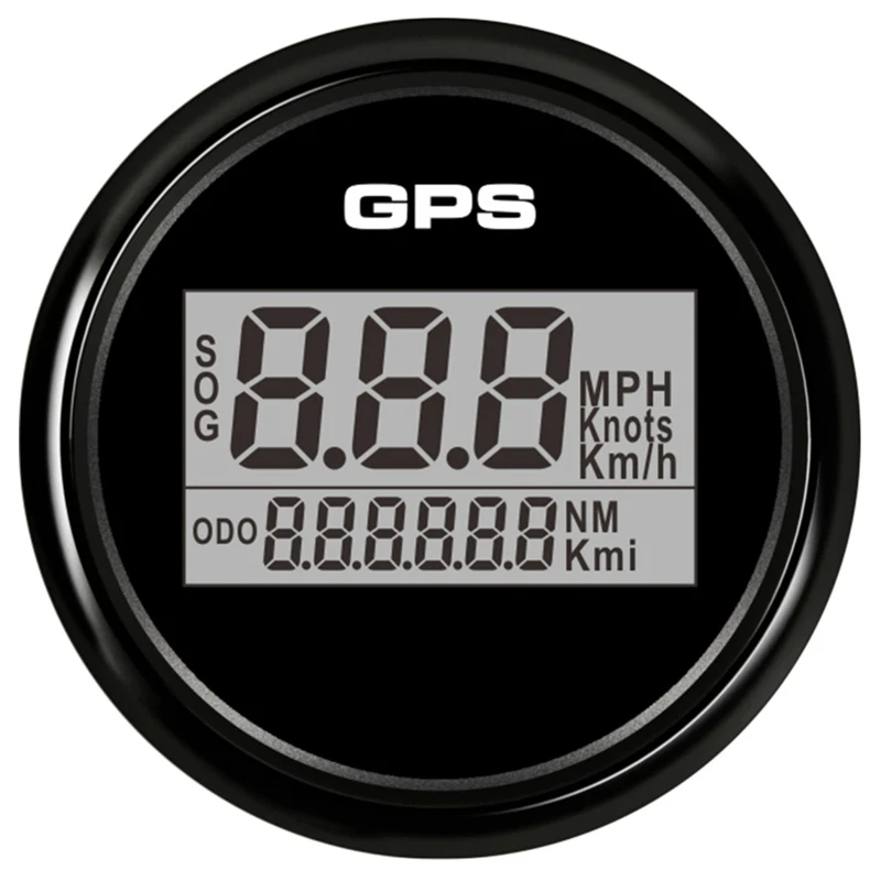 Sog 0-999Km/H Knots MPH Show Digital Speedometers 52mm GPS Odometers Speed Mileometers with Antenna & 8 Kinds Backlight Color