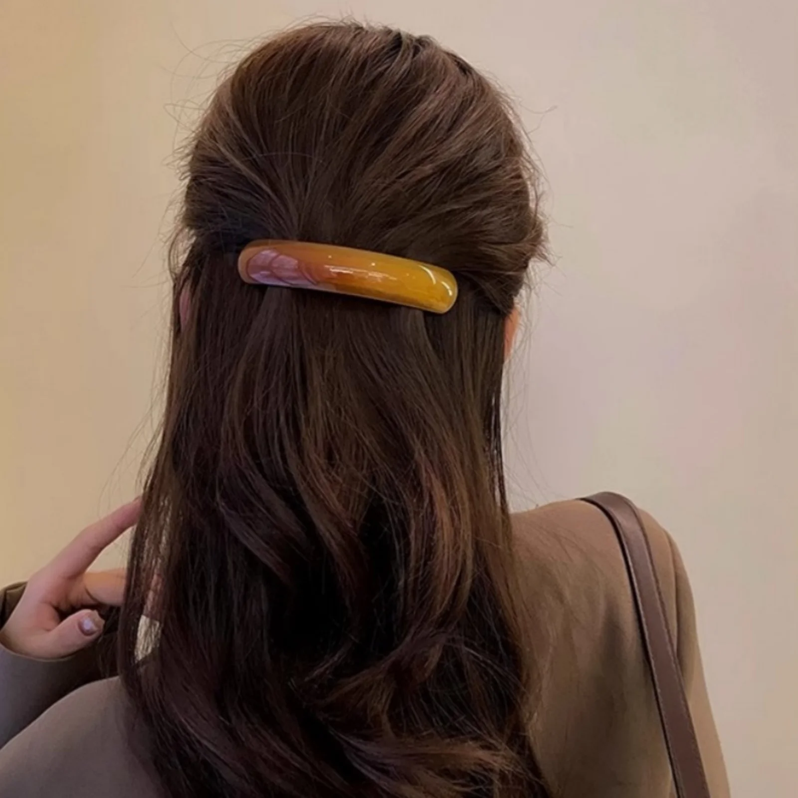1PC Ein Wort Frühling Clip Haar Clip Weibliche Hinterkopf Erweiterte Gefühl Haarnadel Haar Befestigung Clip Temperament arc Pferdeschwanz Cl – Detail 9