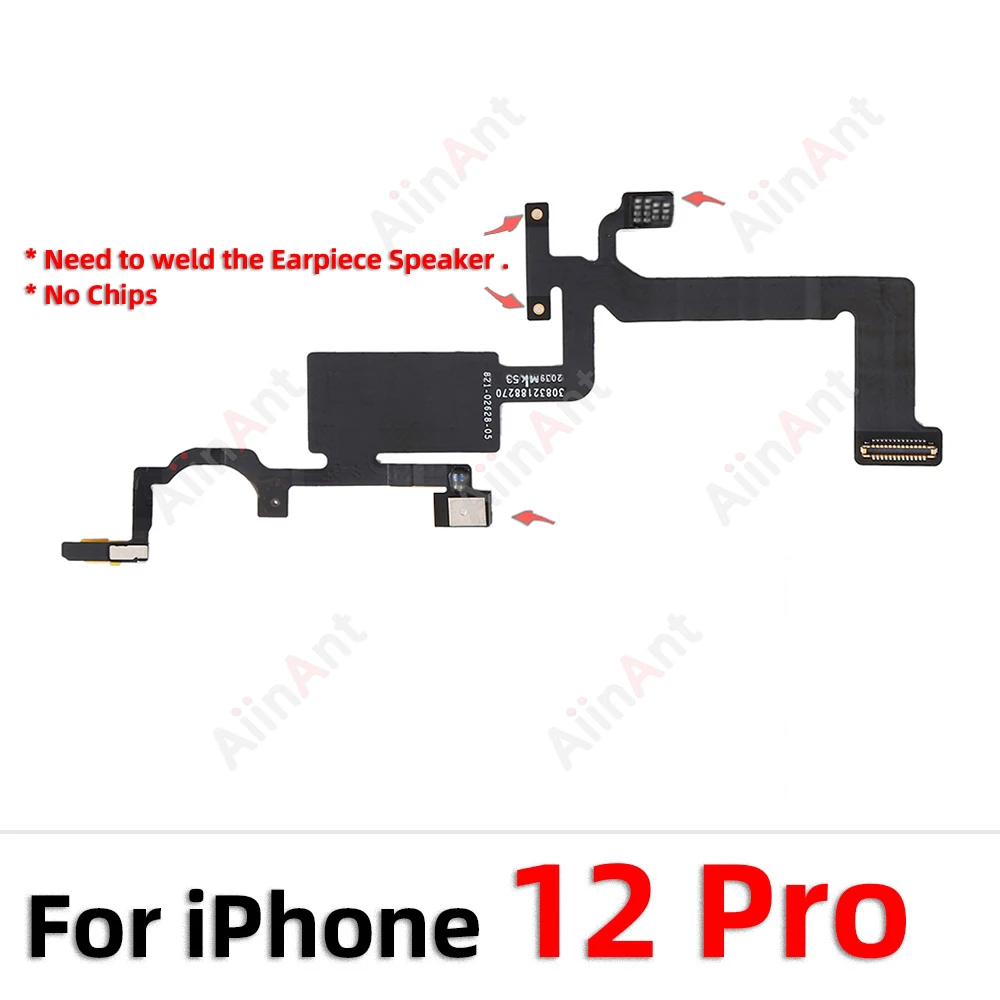 AiinAnt Phone Top Sound Ear Earpiece Speaker Proximity Light Sensor Flex Cable For iPhone 12 13 14 15 Pro Max Plus image 3