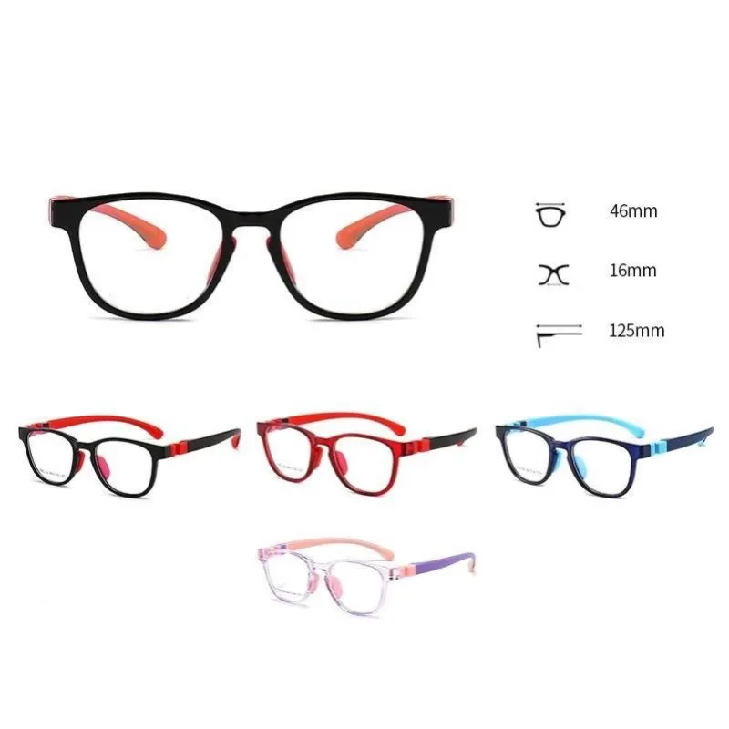 New Trendy Kids Square Anti-blue Light Glasses Silicone Children Boys Girls Computer Eye Protection Eyeglasses Ultra Light Frame