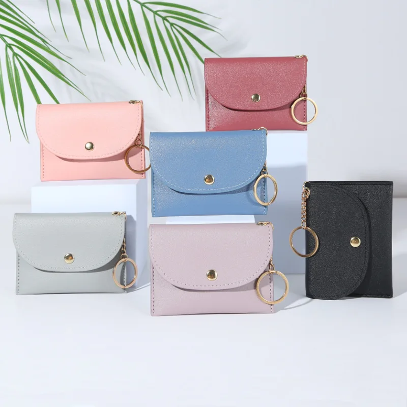 Fashionable New Envelope Card Bag Women's Purse Simple Fashion Classic Solid Color Zipper Purse Female Ins Portable