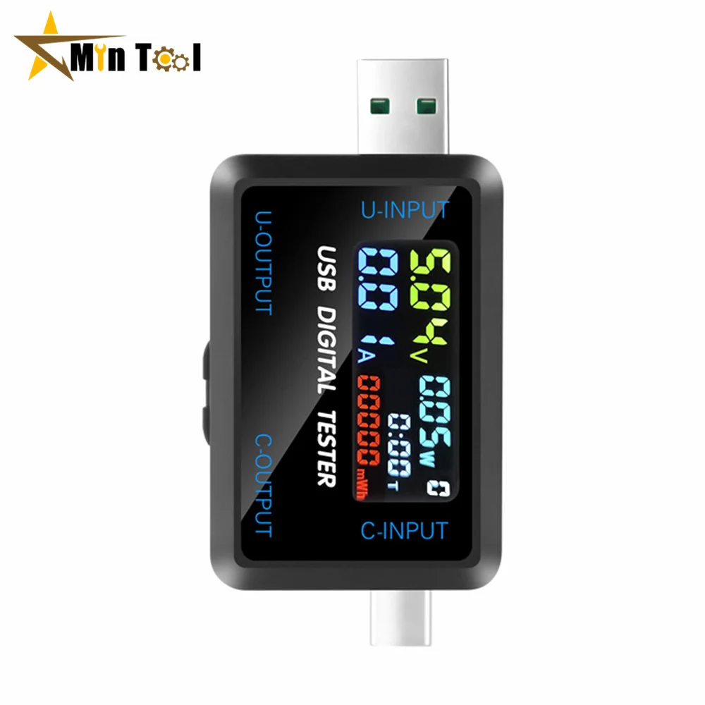 Tester USB 10 in 1 Voltmetro digitale CC Amperimetro Misuratore di tensione di corrente Volt Amperometro Rilevatore Indicatore di carica della banca di potere