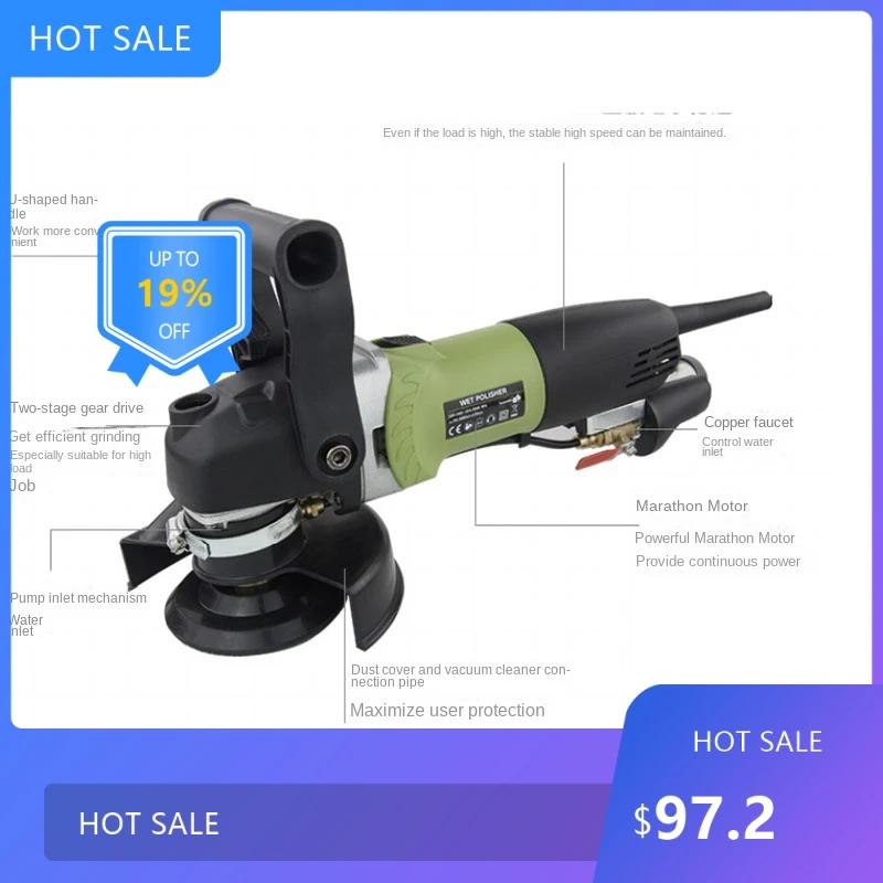 

725Useful 800W Hand-held Water Injection Stone Polishing Machine Water Injection Type Cement Floor Marble Polishi