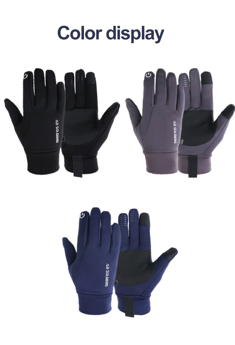 2/1 Paar schwarz Winter warm volle Finger wasserdicht Radfahren Outdoor-Sport Laufen Motorrad Ski Touchscreen Fleece Handschuhe