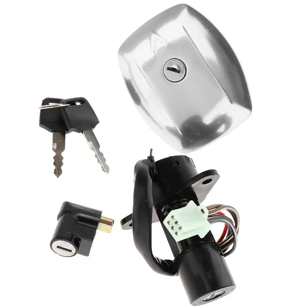 

Metal Ignition Switch Lock Gas Tank Cap and Steering Lock Kit for Suzuki GS125 Motorbike Replacement