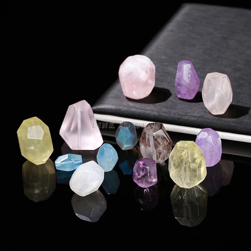 1 Pc Natural Black Super Seven Rutilated Quartz Faceted Irregular Shape Bead for Jewelry Making DIY Necklace Bracelet Accessory view 6