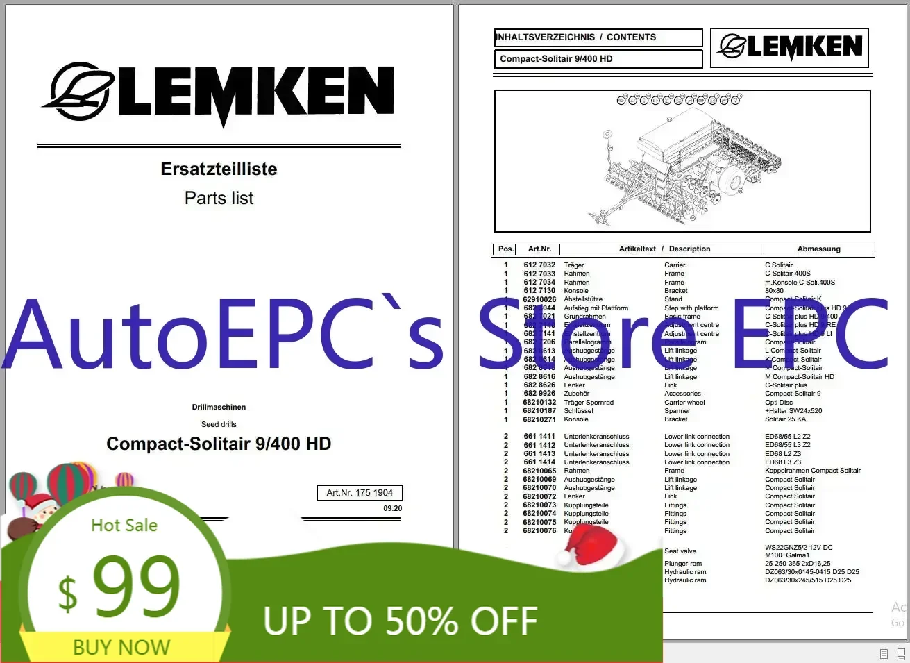 

АвтоЭПК Lemken Сельскохозяйственный список запчастей в формате PDF, 8,14 ГБ, обновление 2022 г.