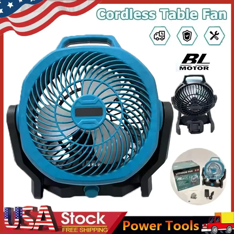 

Настольный/напольный вентилятор для кемпинга, многофункциональный, с регулируемой головкой, 3 скорости, совместим с Makita