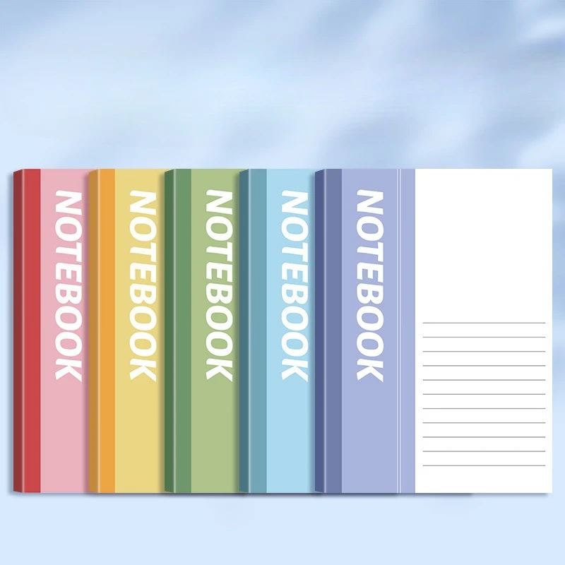 

5Pcs/Set Solid-colored Lined Paper Journal Notebook - 7.87*5.51 Inch Size, Ideal for Office & School Use, Daily Office Supplies,
