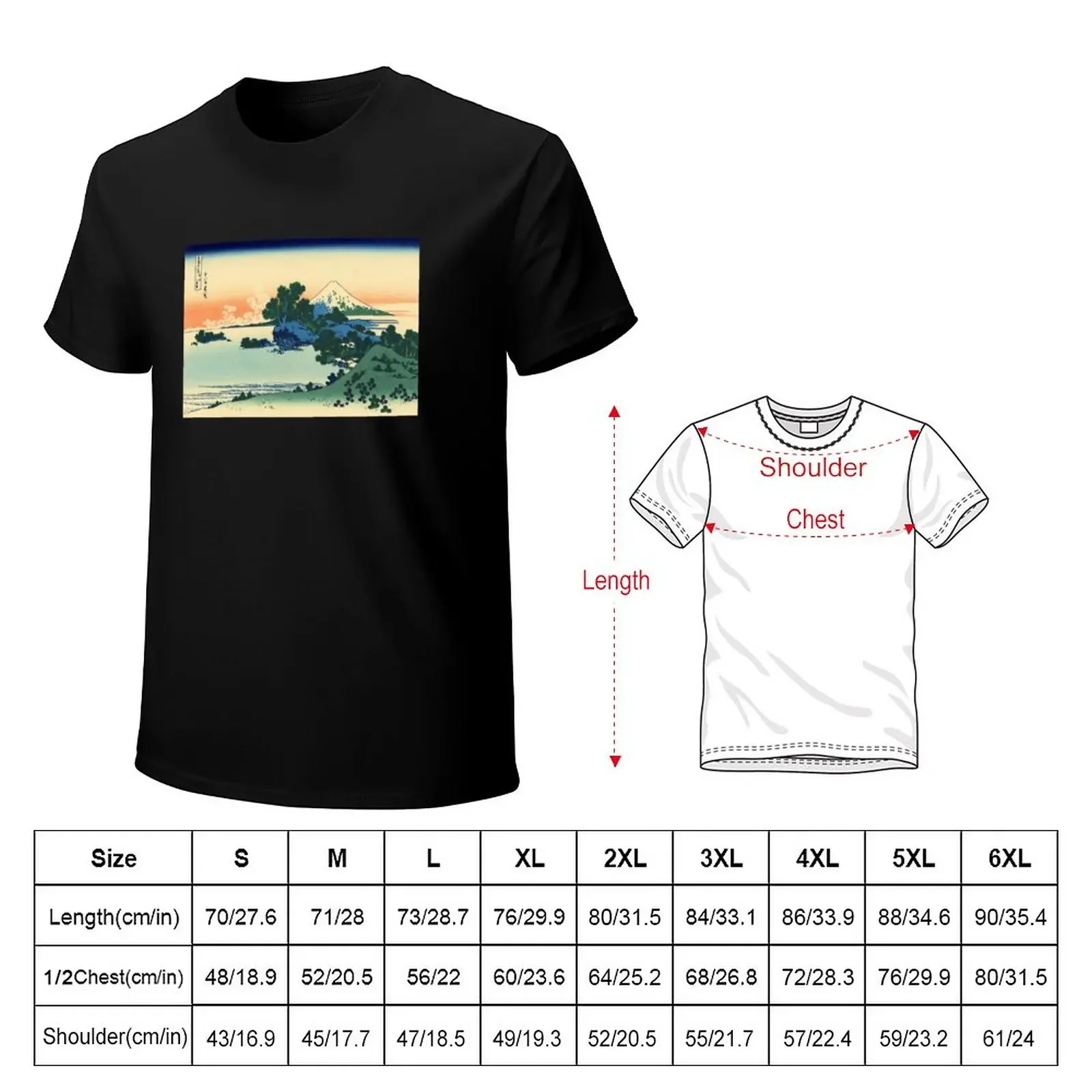 Shichiri Beach in Sagami Province' by Katsushika Hokusai (Reproduction) T-Shirt heavyweights anime clothes mens t shirts