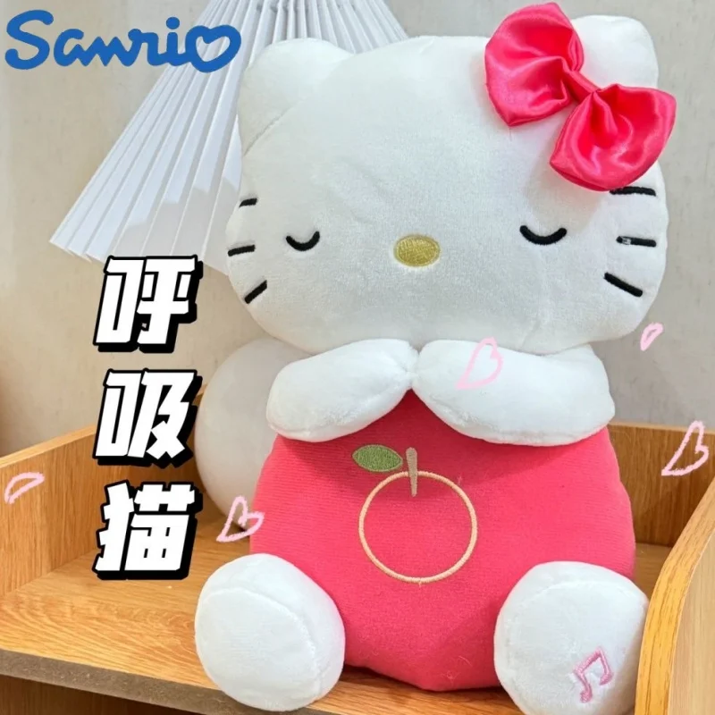 

New Hello Kitty Baby Sleep Companion Sound Soothing Music Kawaii Plush Toy With Air Bag Breathing Light Doll Breathing Toy