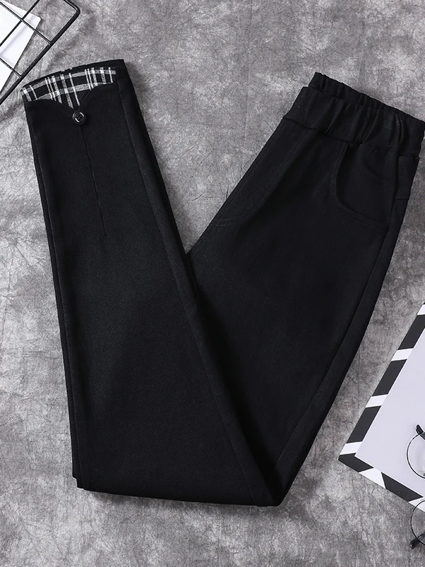 ارتفاع الخصر مرونة الخصر سليم صالح السراويل للنساء حجم كبير عارضة عالية المرونة الكورية Sle فضفاضة تناسب السراويل الطويلة
