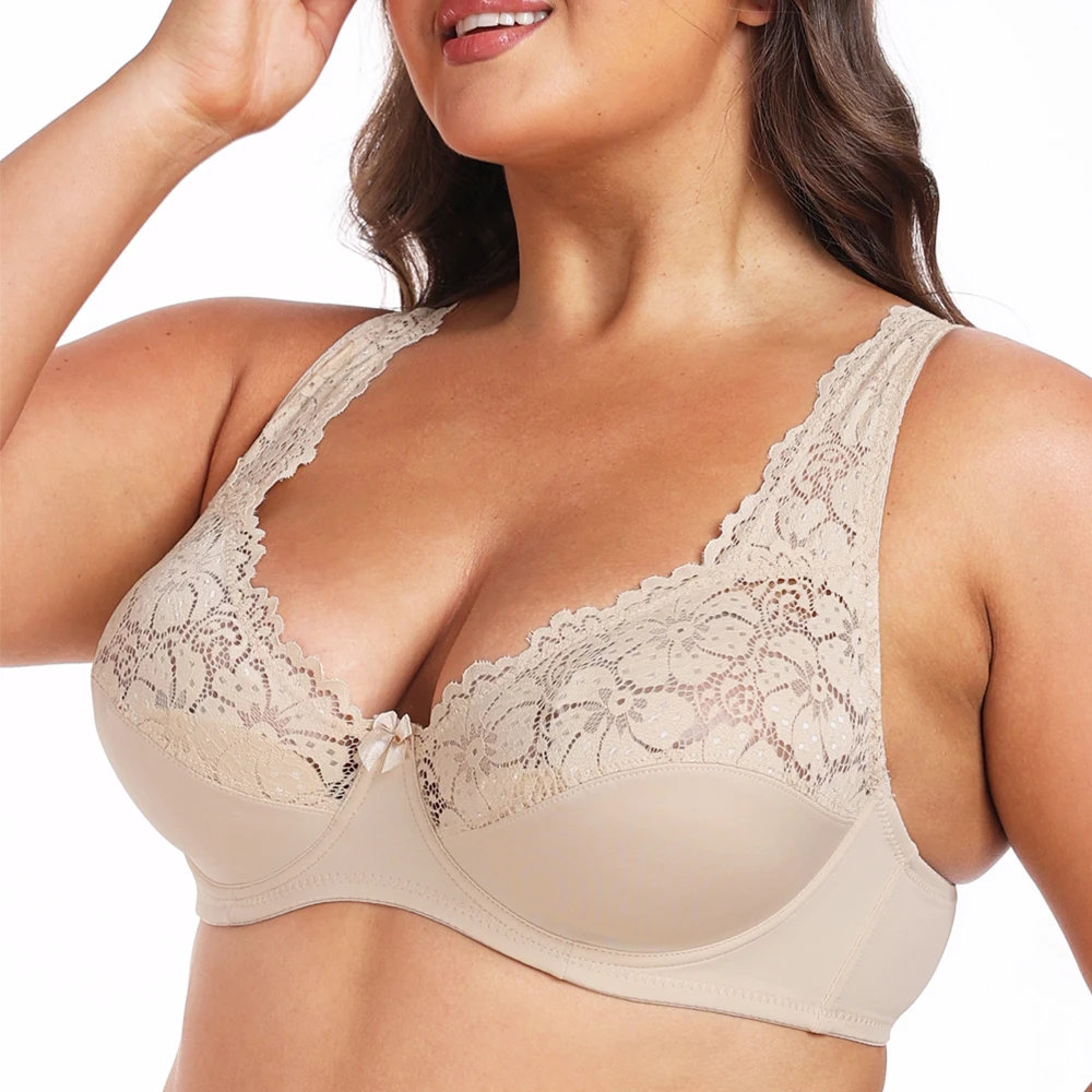 

Bras For Women Lace Brassiere Perspective Sexy Lingerie Underwire Plus Size Underwear Top B C D DD E F Cup