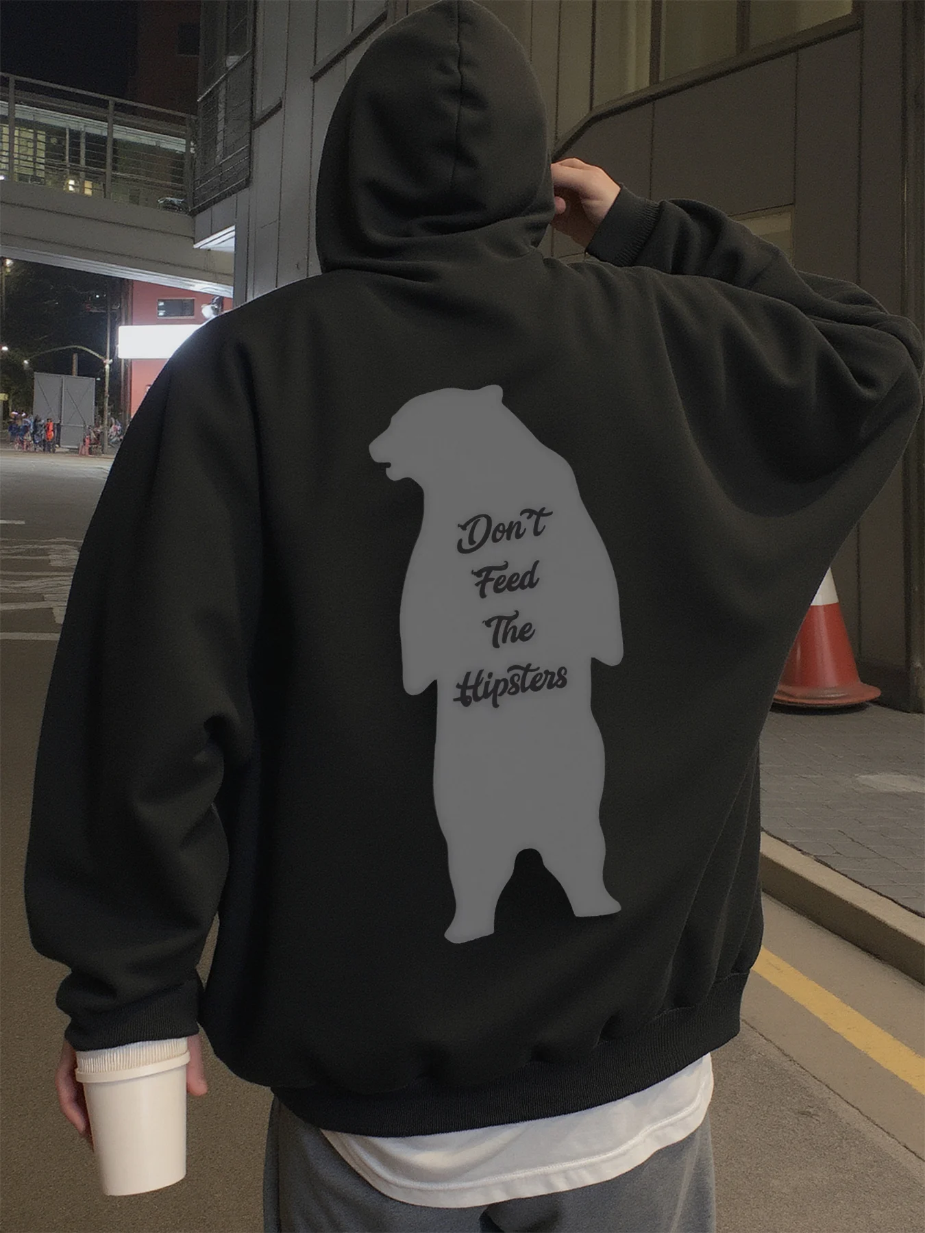 

Толстовка с капюшоном для мужчин, уличная одежда, юмористический саркастический стиль, мужские толстовки с рисунком медведя, подходят для ношения весной, осенью и зимой.