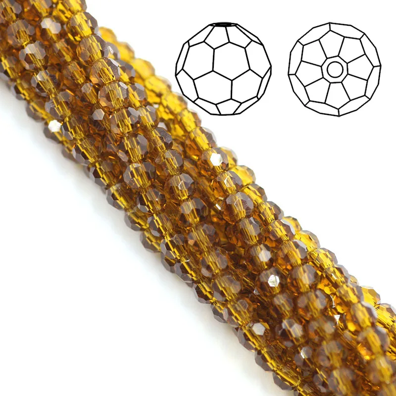 ZHUBI Faceted Glass Crystal Round Ball 2/3/4mm Charm Jewrlry DIY Making Crafts Material Supplier Accessories To Make Bracelets