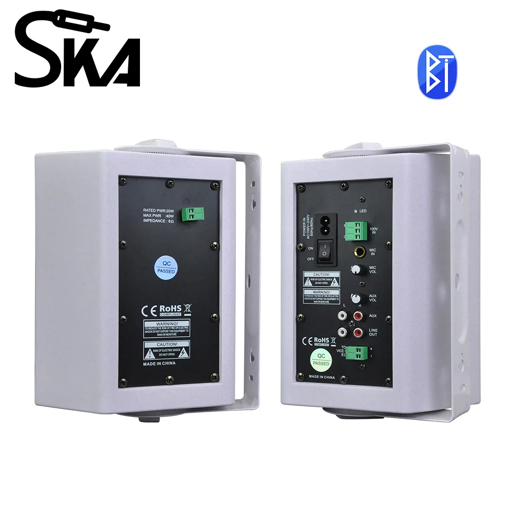 Bluetooth wall mounted speaker system box USB smart home stereo PA HiFi bass background music player for school home/coffee shop
