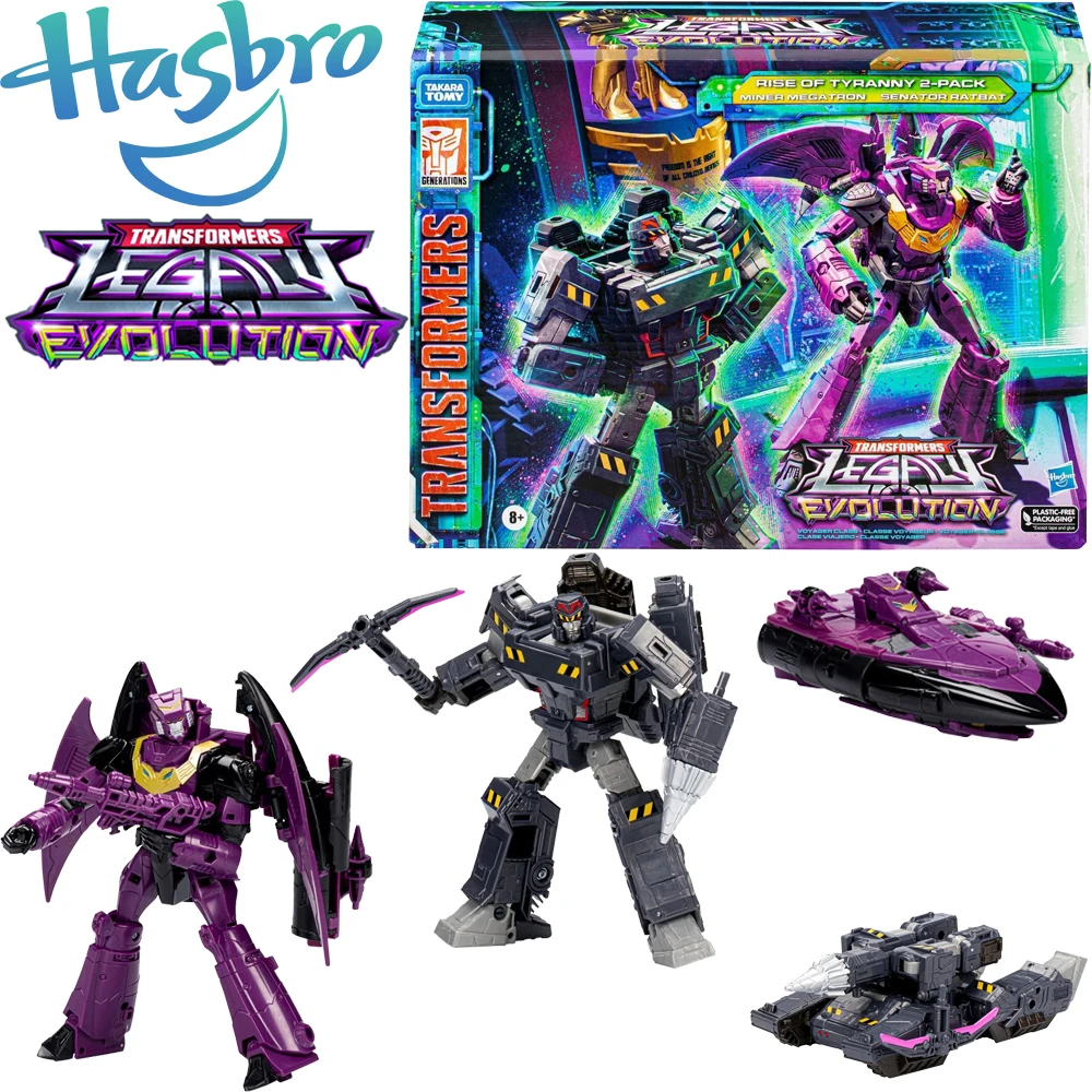 

In Stock Original Hasbro Transformers Legacy Evolution Rise of Tyranny Miner Megatron & Senator Ratbat Voyager Class Figures