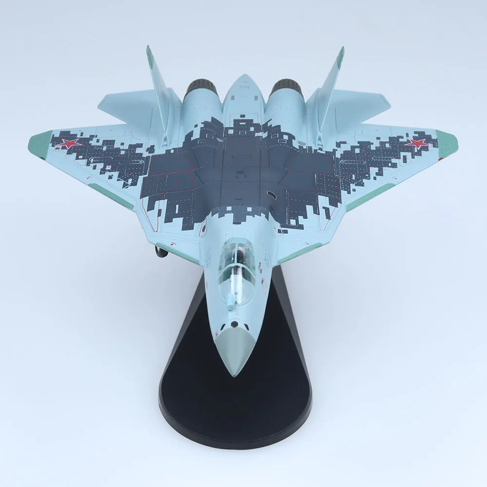 1/100 مقياس SU-57 نموذج معدني لطائرة مصبوبة للهدايا #6