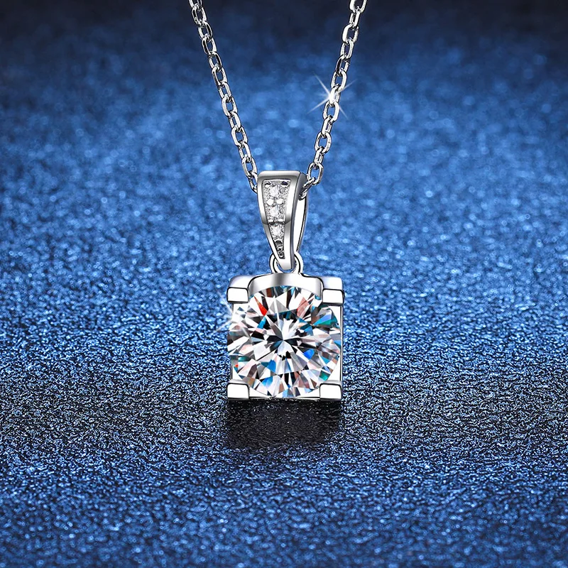 0,5-2CT D Farbe Moissanit Frau Anhänger Sier Halskette Für Frauen Ketten Party Braut Edlen Schmuck 925 sterling Silber Halskette
