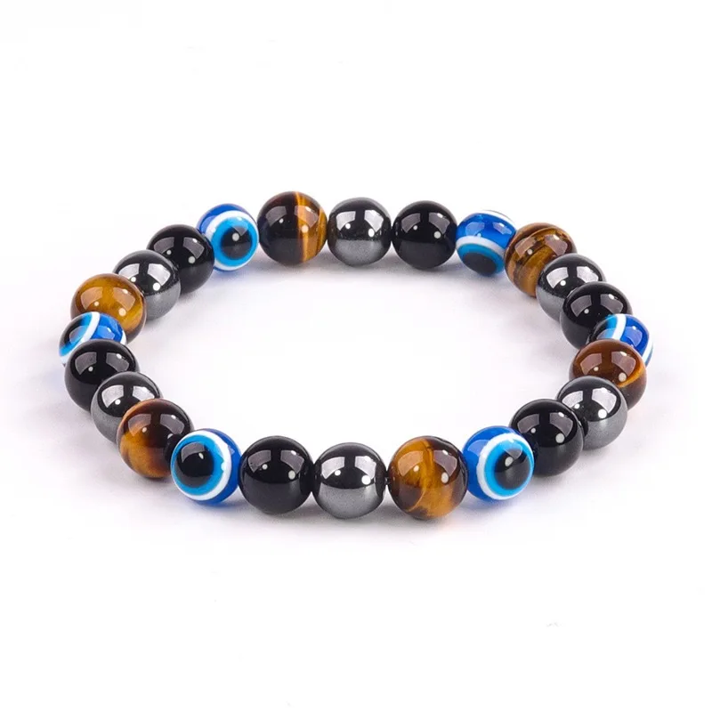 High Quality Natural Stone Bracelets Attract Money Wealth Health Pulse Hematite Tiger Eye Bracelets for Men Women Gifts