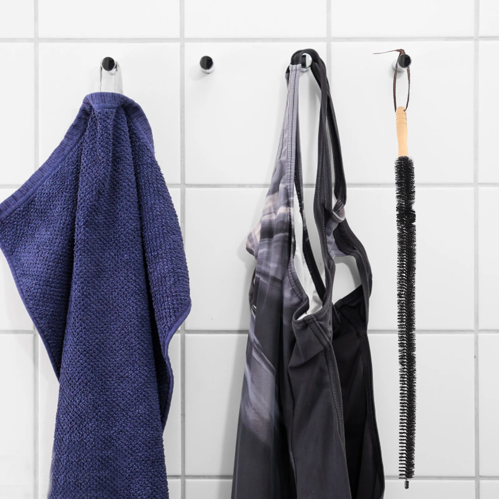 

3 pcs Radiator Cleaning Brushes Long Handle Bristle Tool For Dryer Lint Removal Vent Dust Collector Flexible Wood Handle