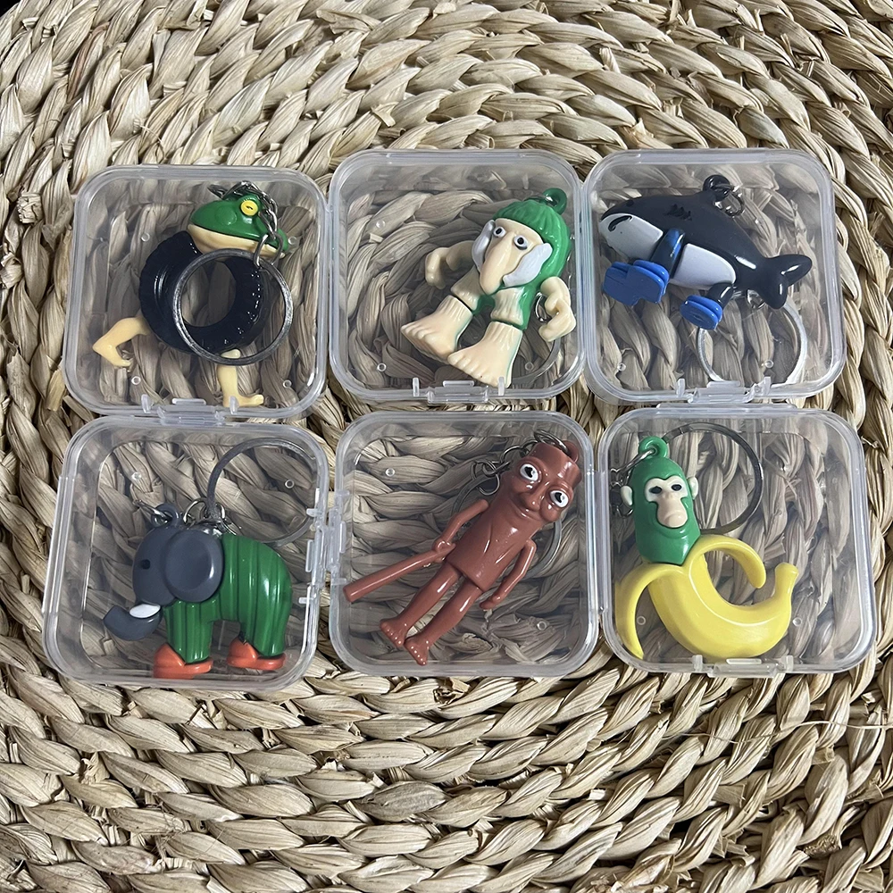 1/6pcs 3D cute Italian brain rot animal design keychain with packaging box, Sigma Skibidi Rizz cat Cool