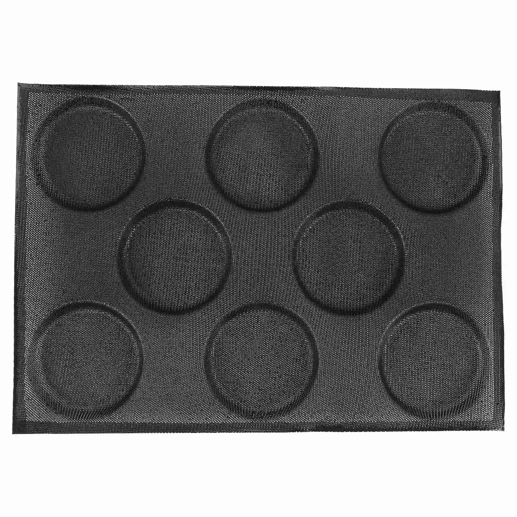 Silicone Hamburger Bread Forms Perforated Molds Non Stick Baking Sheets Fit Half Pan Size