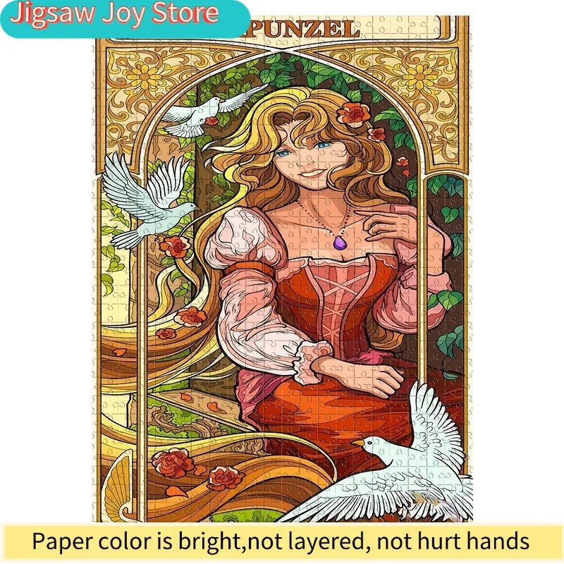 1000피스 프린세스 라푼젤 퍼즐 - 공식 라푼젤 황금 머리 & 탱글드 영화 아트, 성인 및 가족용 특대형 직소 퍼즐