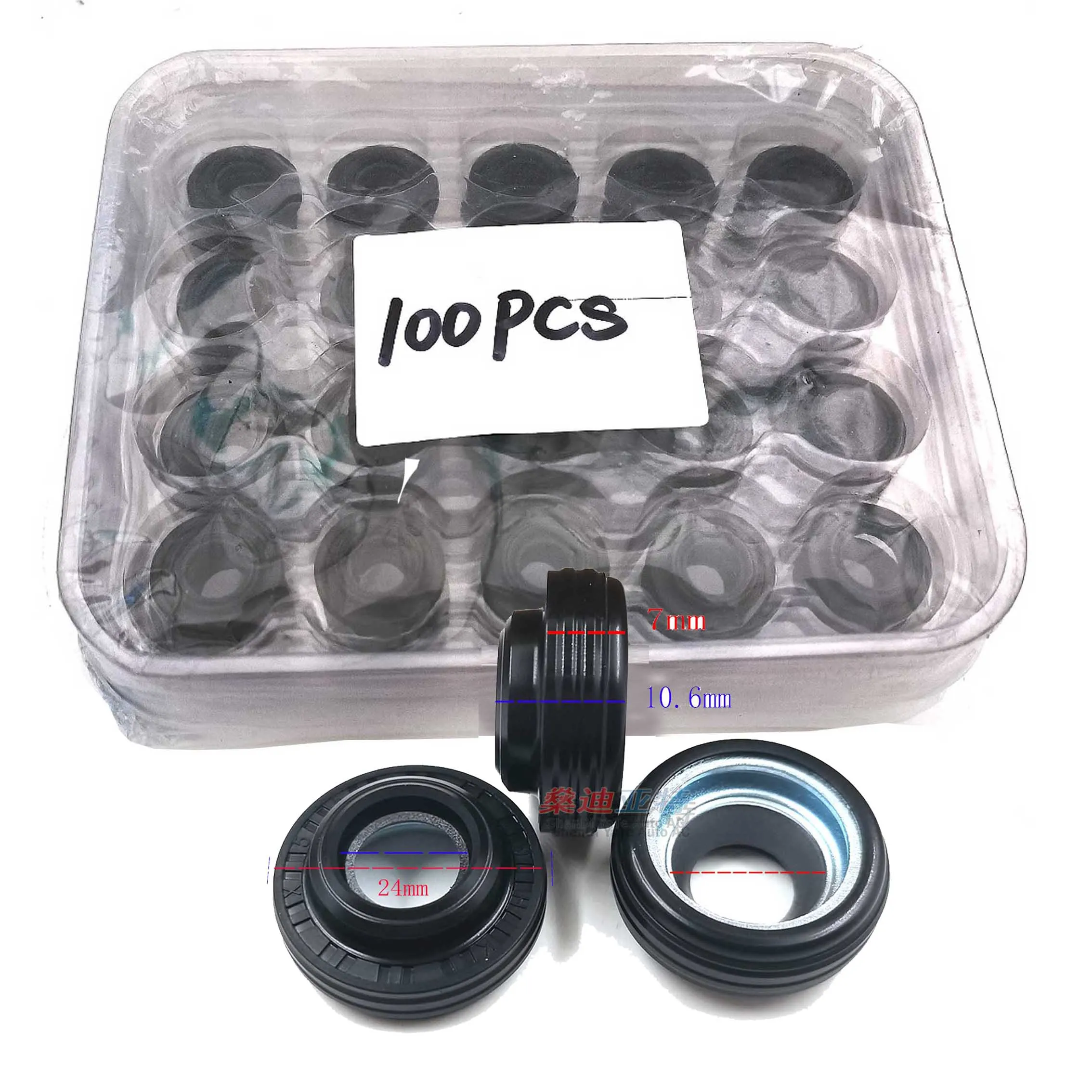 

100PCS,Oil Seal Shaft Seal Gasket Stamps For A/C System MSC90C,MSC105C,NEW Panasoinic R134a Compressor For Mitsubishi Outlander