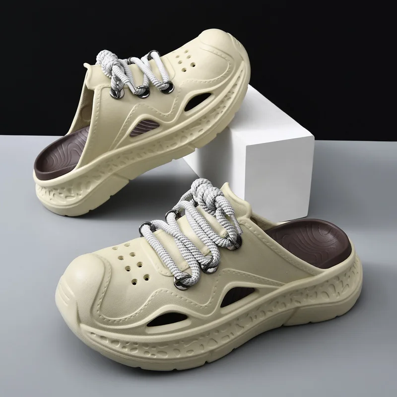 

Мужские летние садовые сандалии на платформе, домашние тапочки, популярные шлепанцы и мюли из ЭВА, пляжные сабо с индивидуальным дизайном