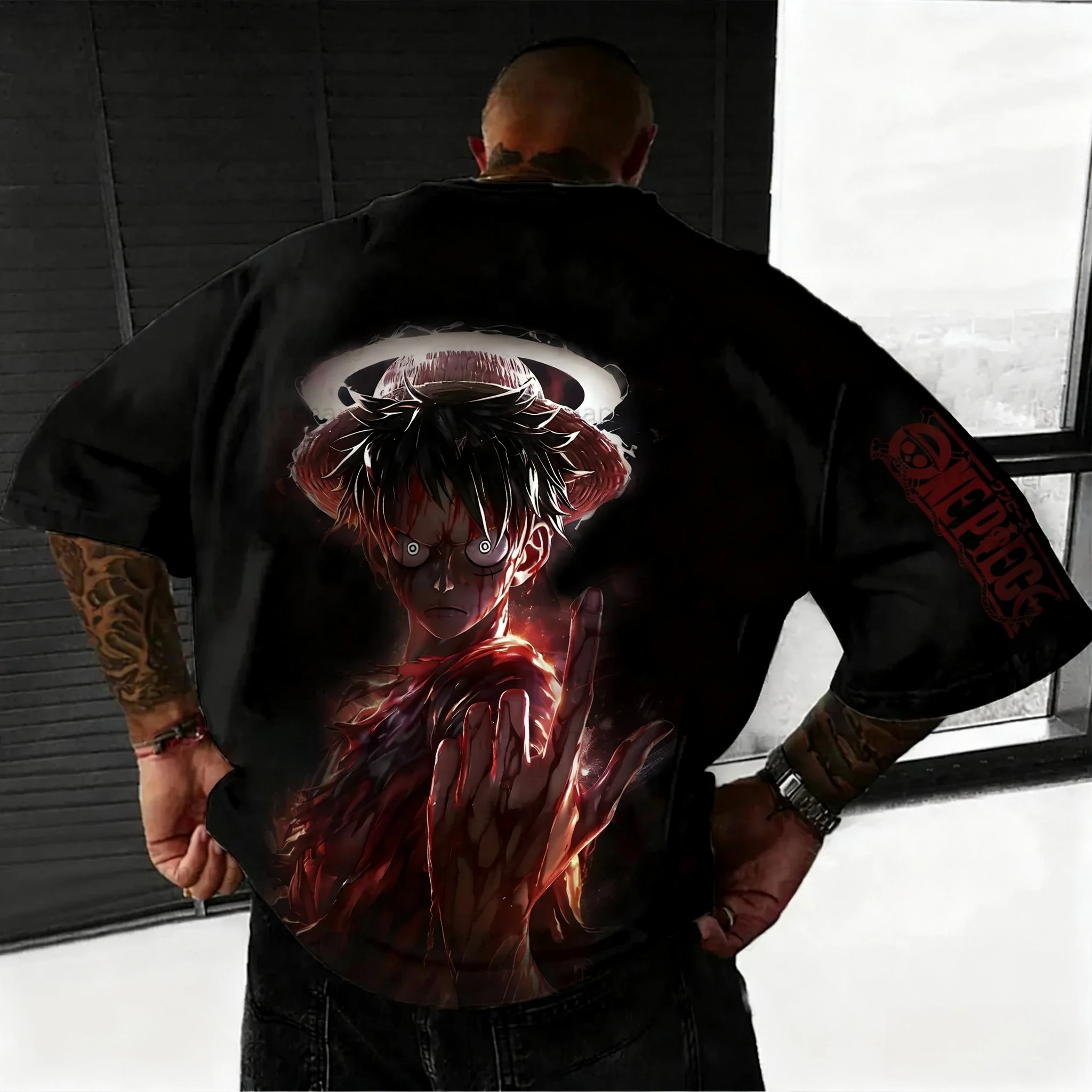 بانداي قطعة واحدة لوفي زورو مطبوعة بأكمام قصيرة 2026 الصيف تنفس فضفاض رياضي موضة تي شيرت للرجال والنساء #4