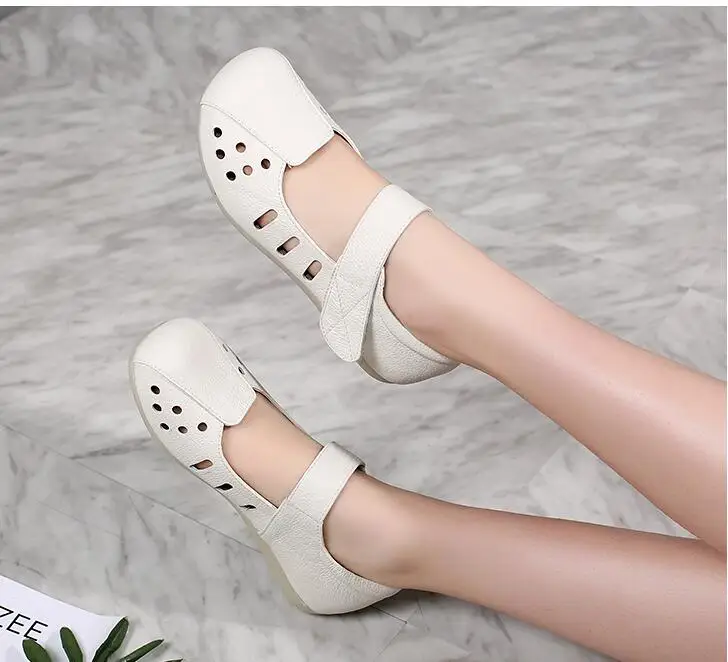 Summer Round Toe Nurse Shoes Women Hospital Work White