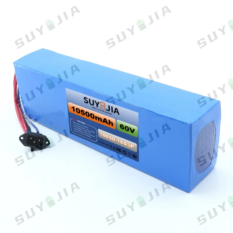 60V 10.5Ah Lithium Battery Pack 18650 16S3P 10500mAh Suitable for Battery Car Electric Scooter Commuter Tool Backup Battery