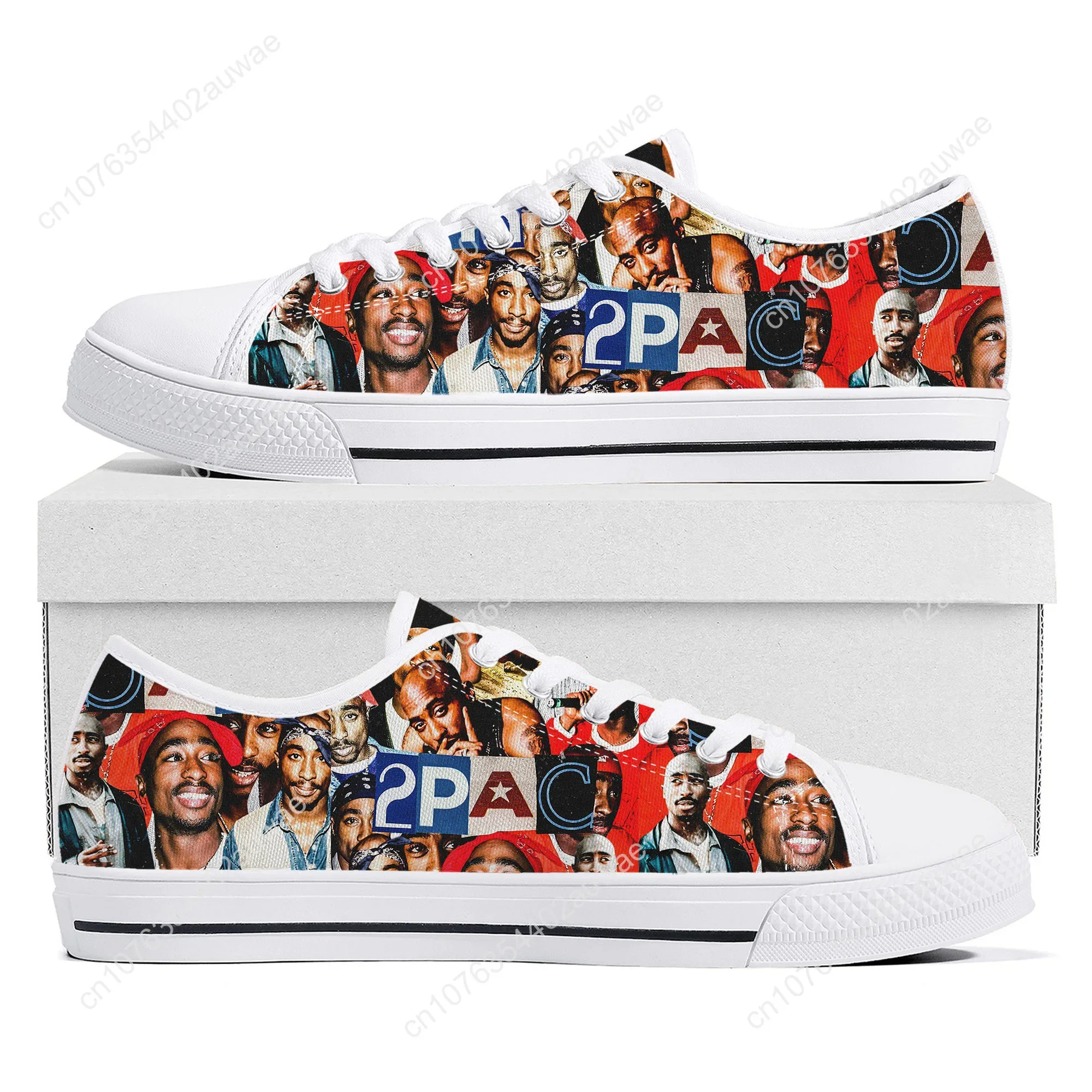 Sneakers Tupac 2pac sepatu kets Hip Hop uniseks Low Top kualitas tinggi Sneakers kanvas nyaman sepatu datar kasual Fashion bertali untuk wanita