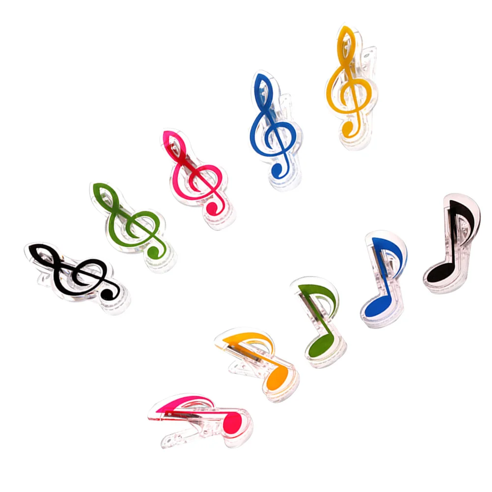 

10pcs Music Clips Durable Sheet Music Piano Score Clamp Holder For Piano Score Clamp Random Pattern