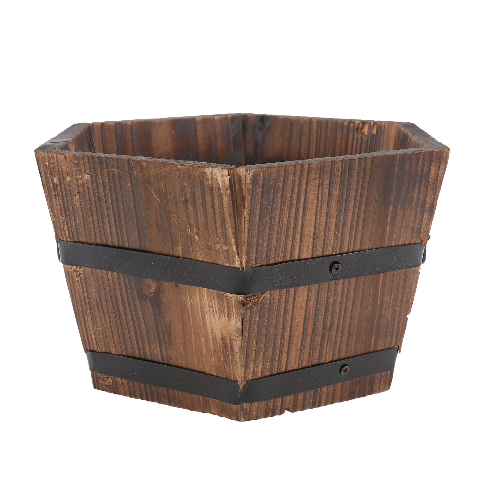 

Solid Wood Flowerpot Large Hexagon Size Plant Pots Balcony Garden Indoor Decor Succulent Planter Vegetable Container Retro