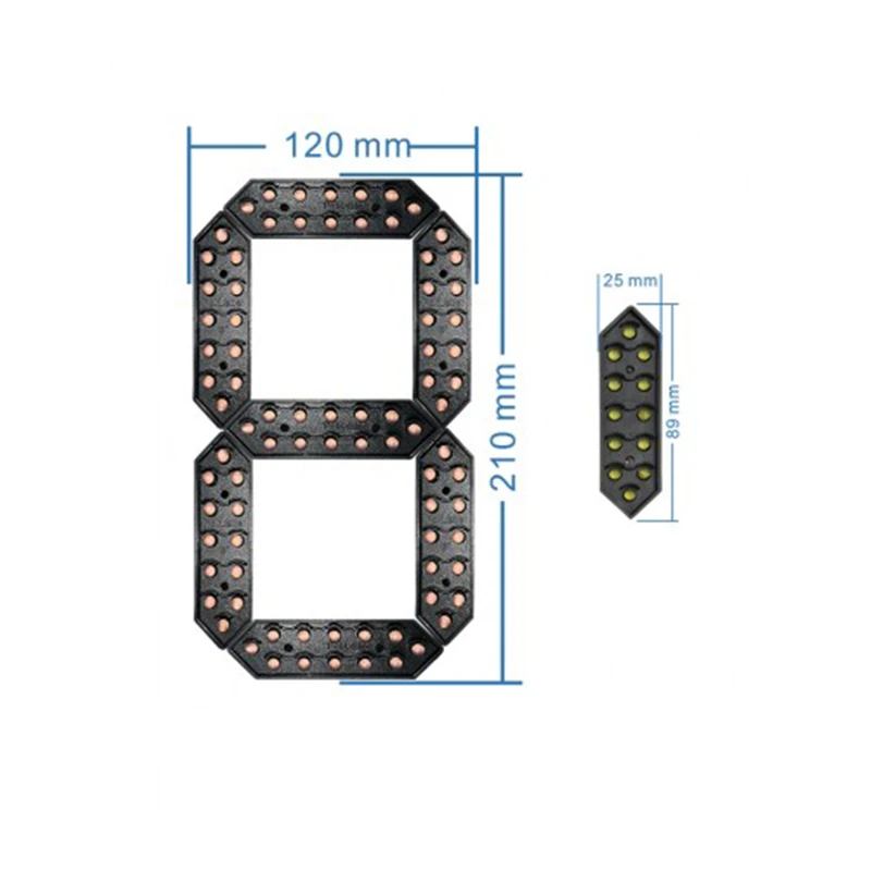 4Pcs/Lot 8" Inch 7 Segment Display Red / Yellow / Green / White / Color Digital Numbers LED Module for Oil Price  Board
