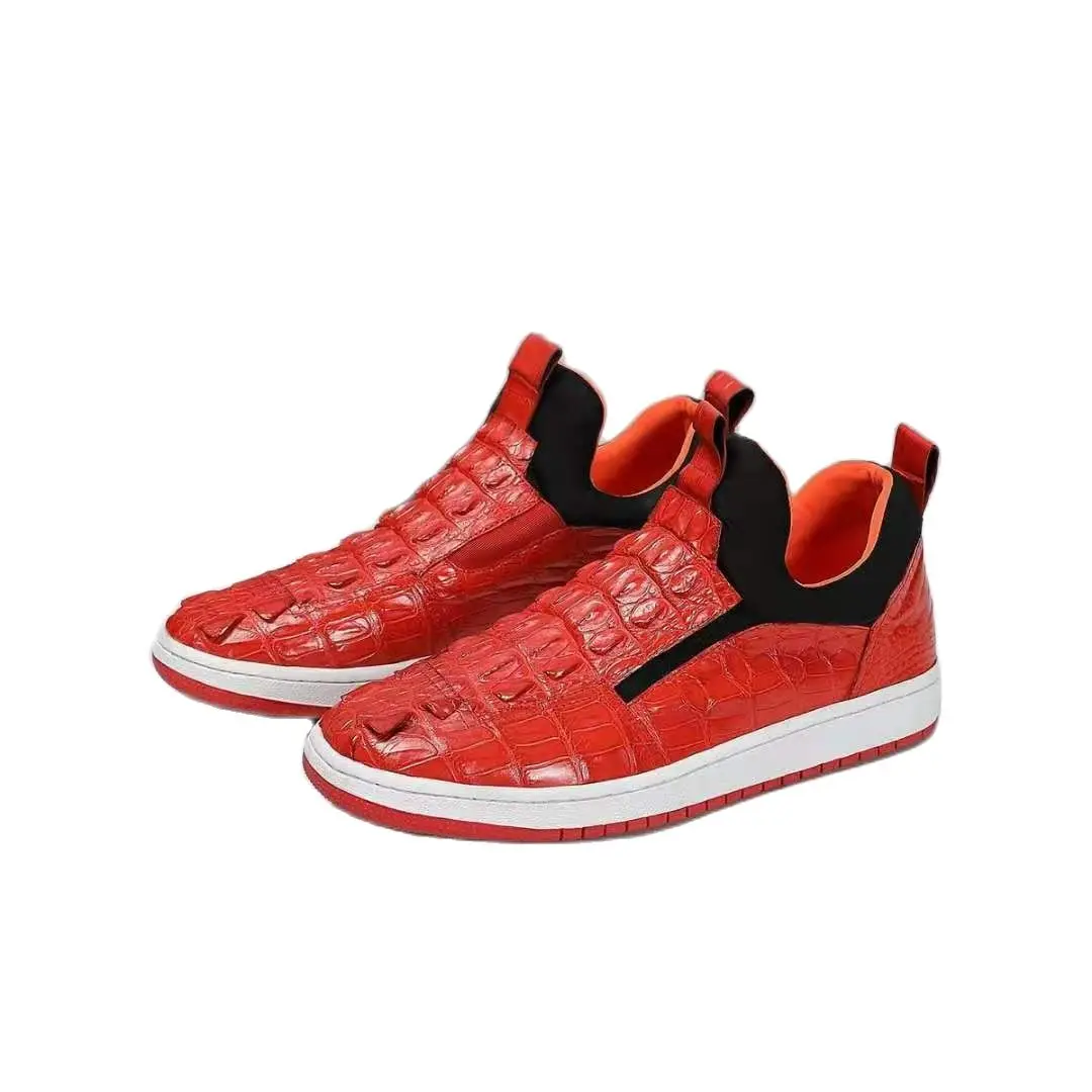 

BATMO 2023 new arrival Fashion Crocodile skin causal shoes men,male Genuine leather Sneaker PDD57