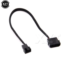High Quality 1-Port 3 Pin/ 4Pin to 4 pin IDE Molex Cooler Cooling Fan Splitter Power Cables Black Sleeved Computer Connector
