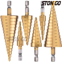 Broca escalonada de vástago hexagonal de 1/4 